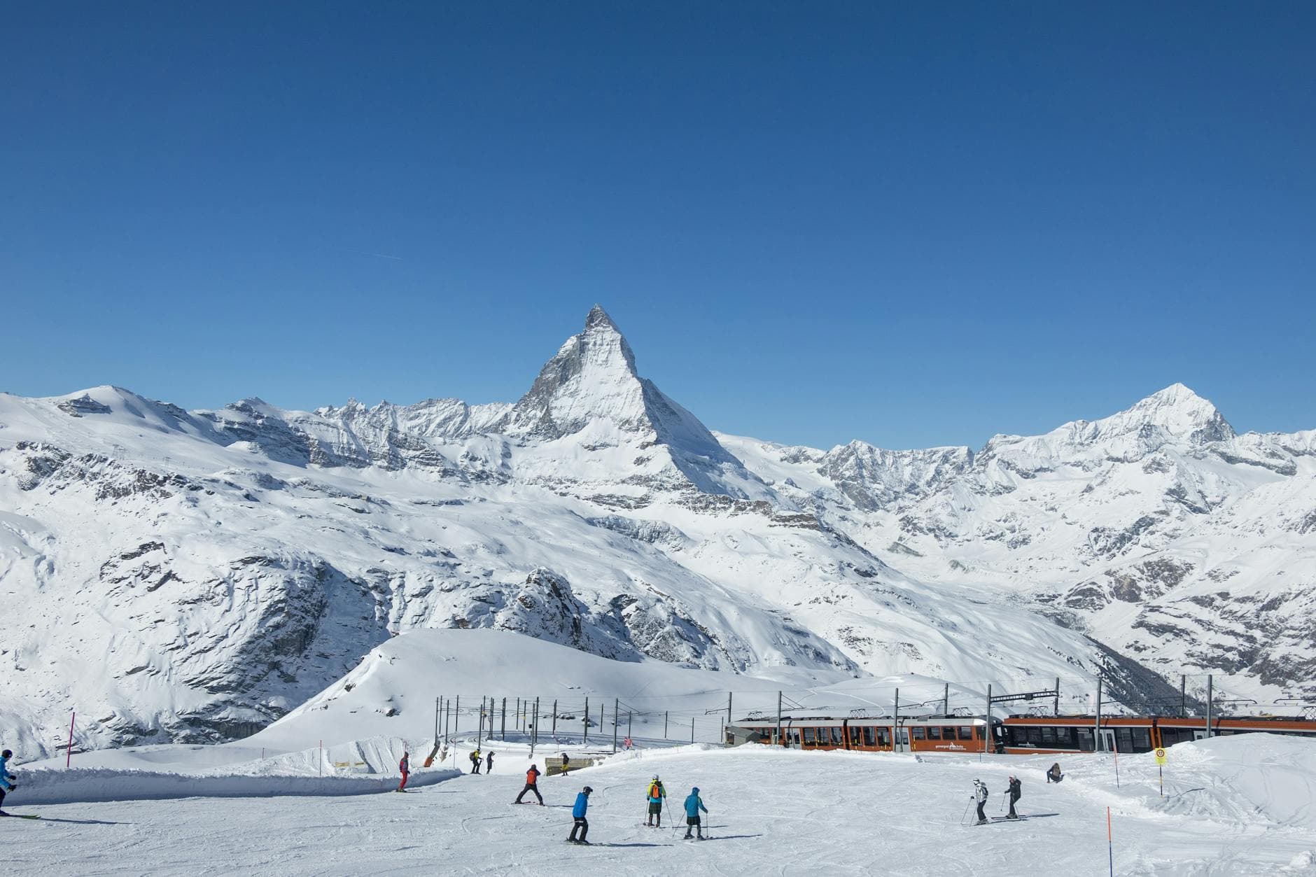 Summer skiing in Zermatt - Glacier Slopes, Sun and Matterhorn Views